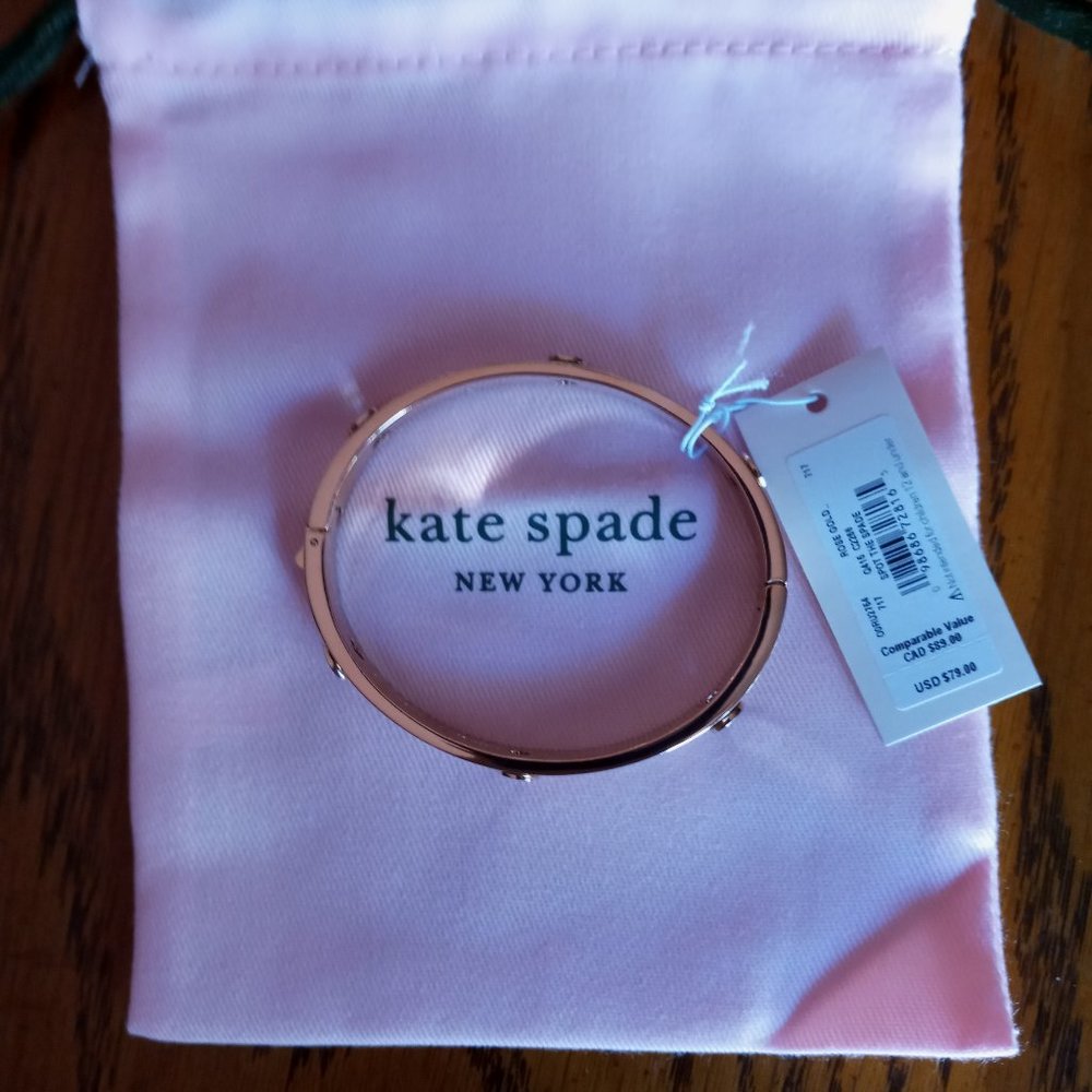 *Price Drop* Kate Spade Spot the Spade Studded Hinged Bangle, rose gold